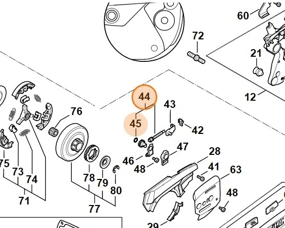 Souprava čelní kolo, upínací šroub pro pilu STIHL MS 462 (11250071021)