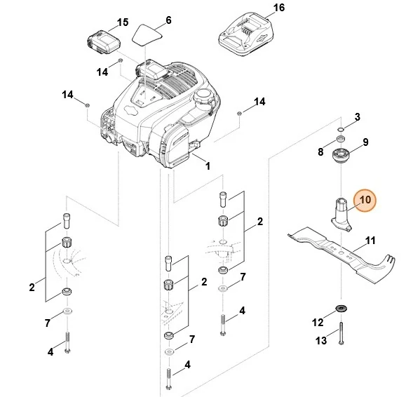 Pouzdro nože STIHL RM 545 (63647025000)