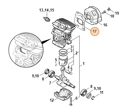 Chladící plech pro STIHL MS 181 C-BE, MS 171, MS 181, MS 211 (11391413201)