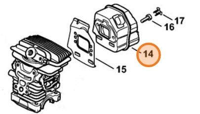 Tlumič výfuku STIHL MS 181, MS 181 C-BE, MS 211 (11391400607)