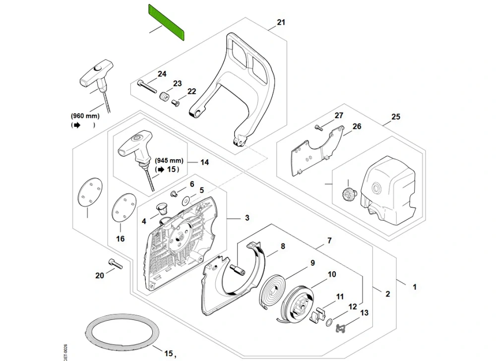 Těleso ventilátoru pro pilu MS 361, MS 341 (11350801800)