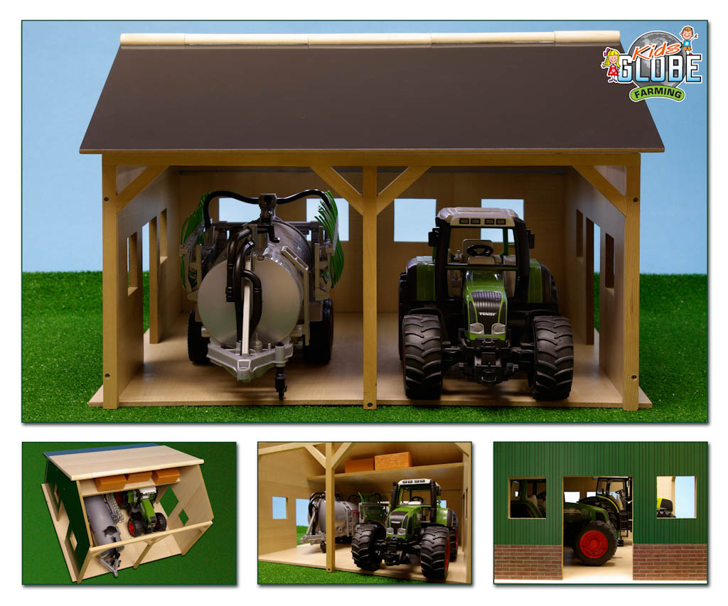 Garáž pro 2 traktory Bruder 1:16, 55x53x38cm (610338)