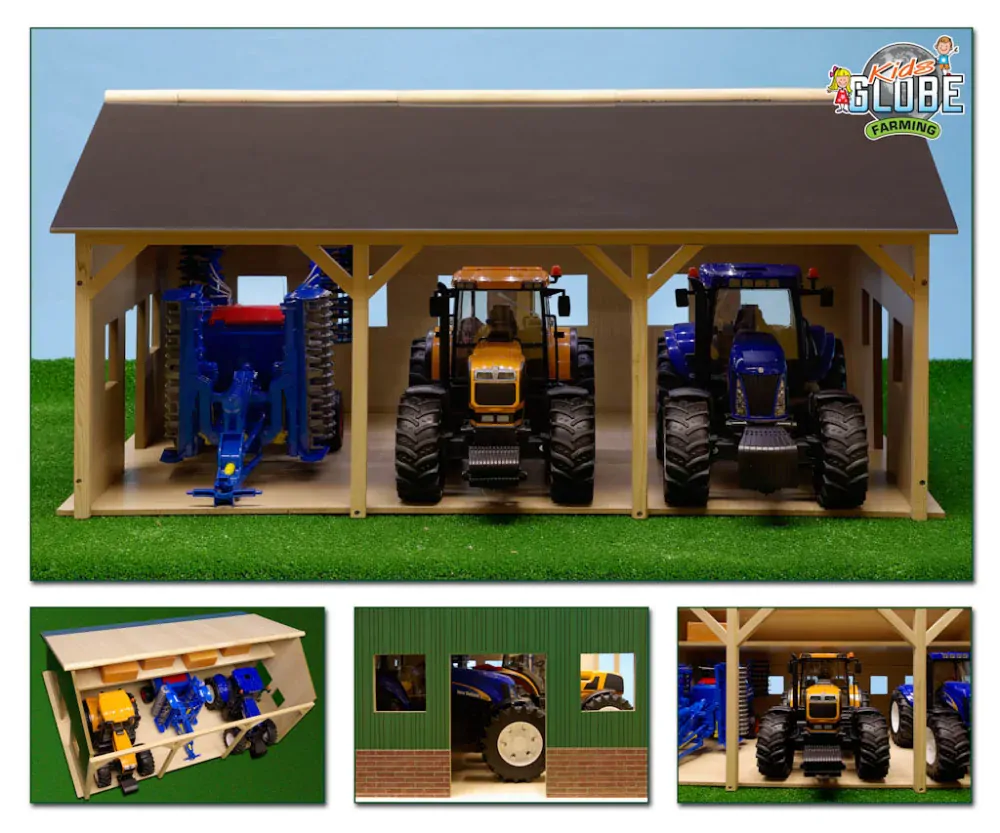 Garáž pro 3 traktory Bruder 1:16, 55x78x38 cm (610340)