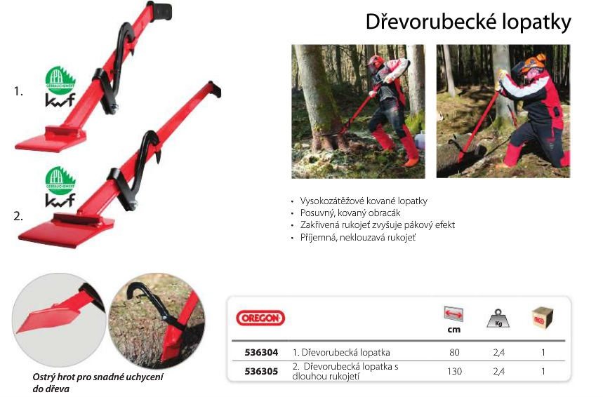 Dřevorubecká lopatka s obracákem, 80cm, Oregon (536304)