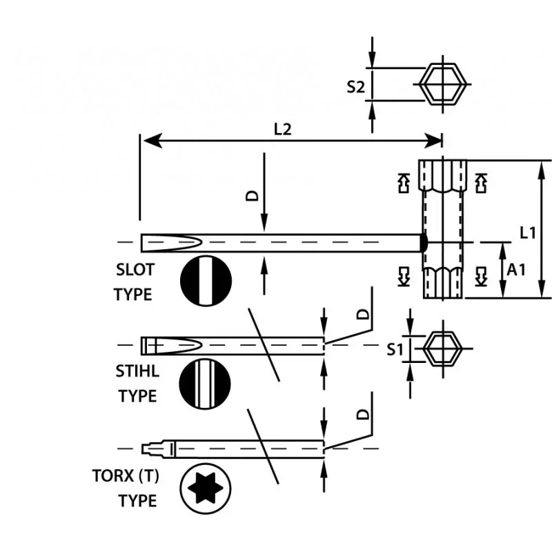 Kombi klíč Stihl, 19x52 TORX, Oregon (57-040)