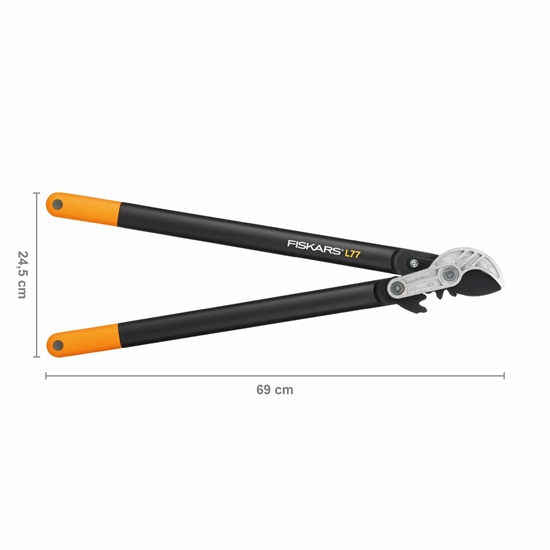 Nůžky na silné větve Fiskars PowerGear™ převodové, jednočepelové (L) L77 (1000583)