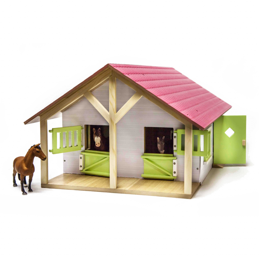 Stáj pro koně se 2 boxy 1:24, 51x40.5x27.5 cm (610168)
