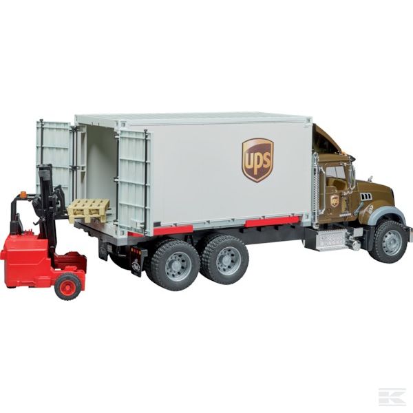 Mack Granite UPS nákladní vůz s VZV Bruder 02828