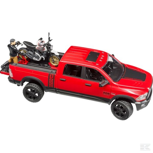 Terénní vůz Ram 2500 s motorkou Bruder 02502