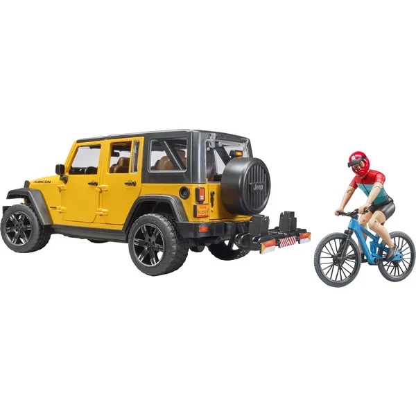 Jeep Wrangler s cyklistou a horským kolem Bruder 02543
