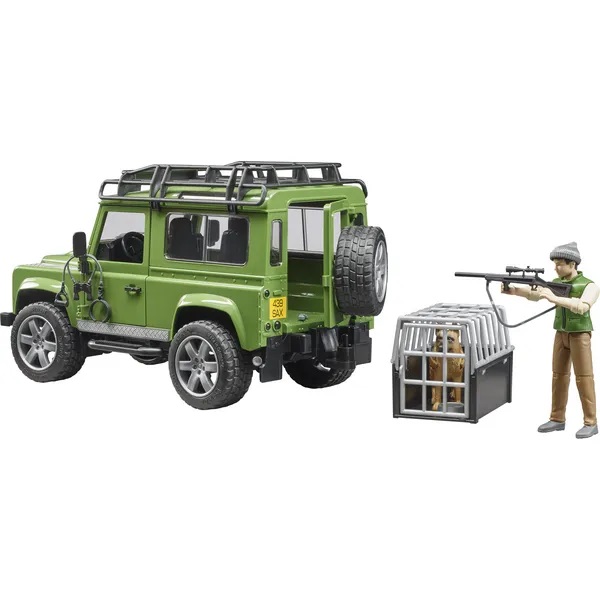 Land Rover Defender s myslivcem a se psem Bruder 02587