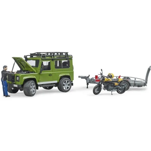 Land Rover s přívěsem a Ducati a řidičem Bruder 02589