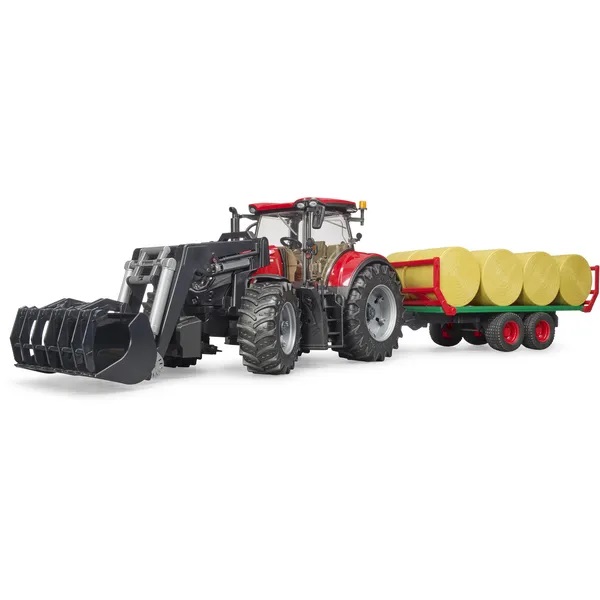 Case IH Optum 300 CVX nakladač a přívěs - Bruder 03198