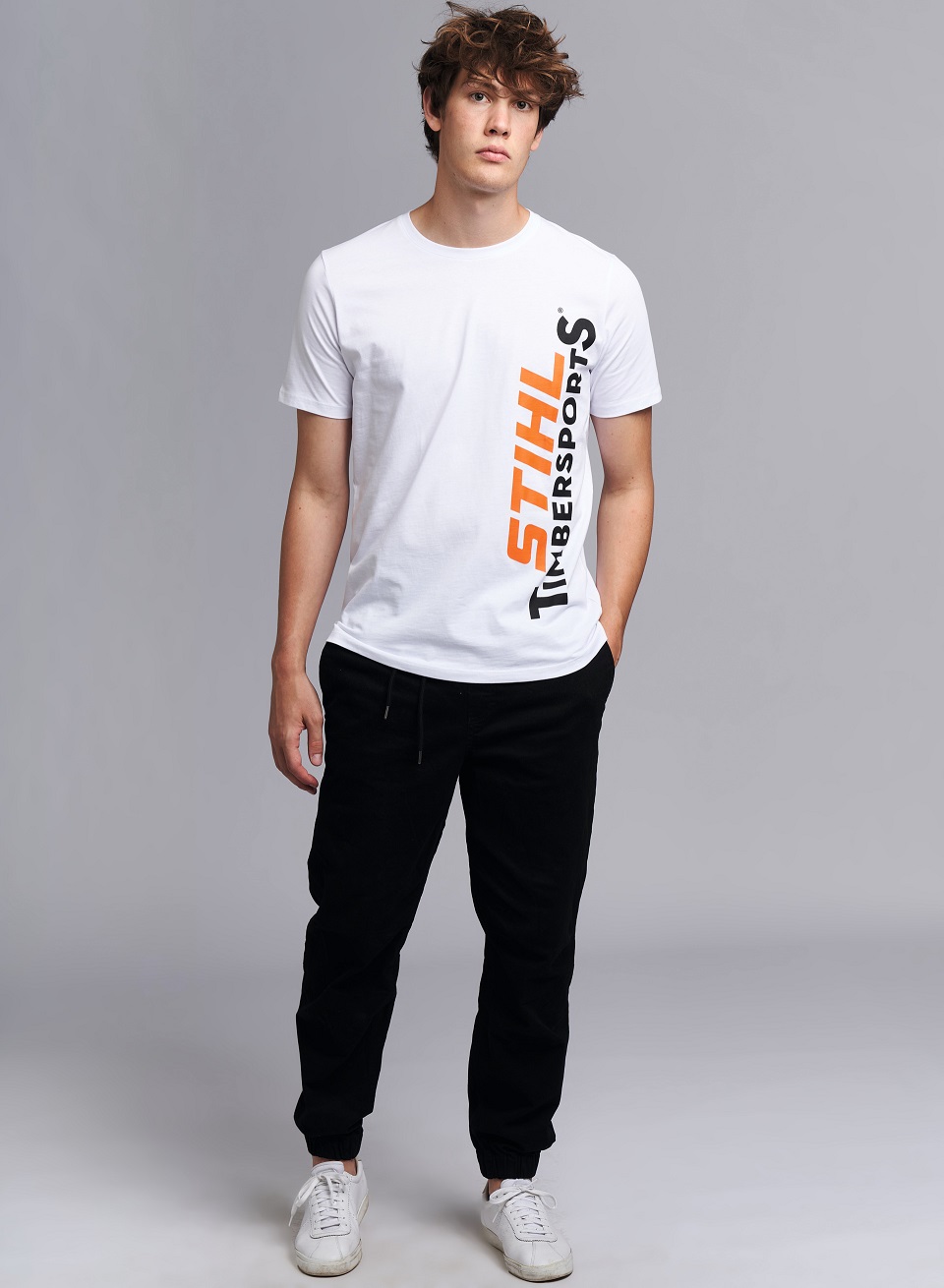 Bílé pánské tričko LOGO VERTICAL STIHL (042130009)