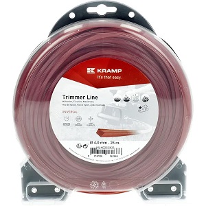 Žací struna červená, čtyřhranná, 4,0 mm x 25 m Kramp (KP-NL4025SKR)