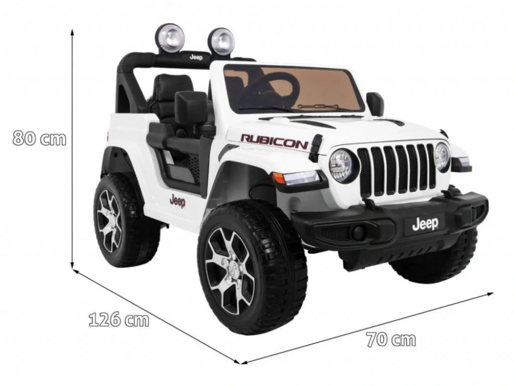 Dětské autíčko HECHT - Jeep Wrangler Rubicon White - akumulátorové vozítko
