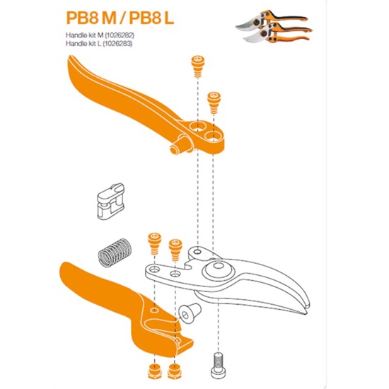 Náhradní rukojeti pro profesionální zahradní nůžky Fiskars PB-8 (1026282)