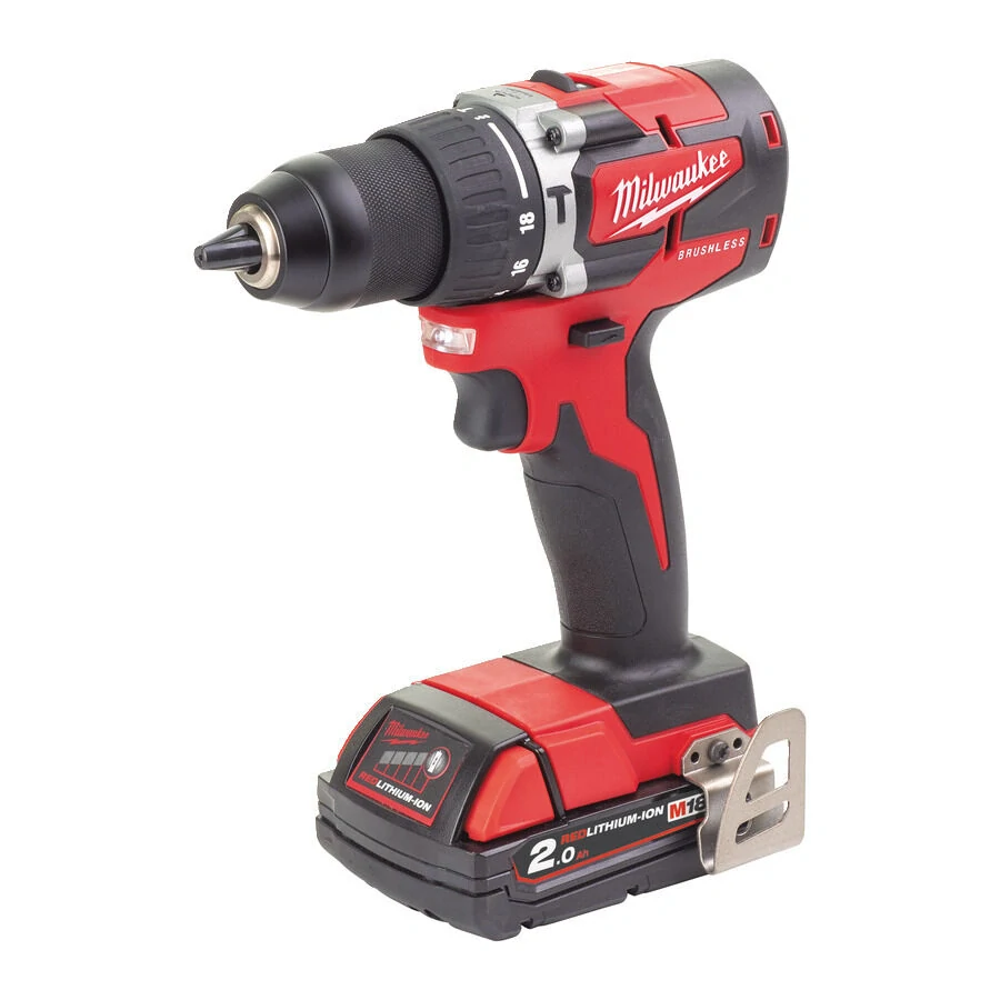 Milwaukee M18 CBLPD-202C aku příklepová vrtačka 60 Nm, 2× 2,0 Ah