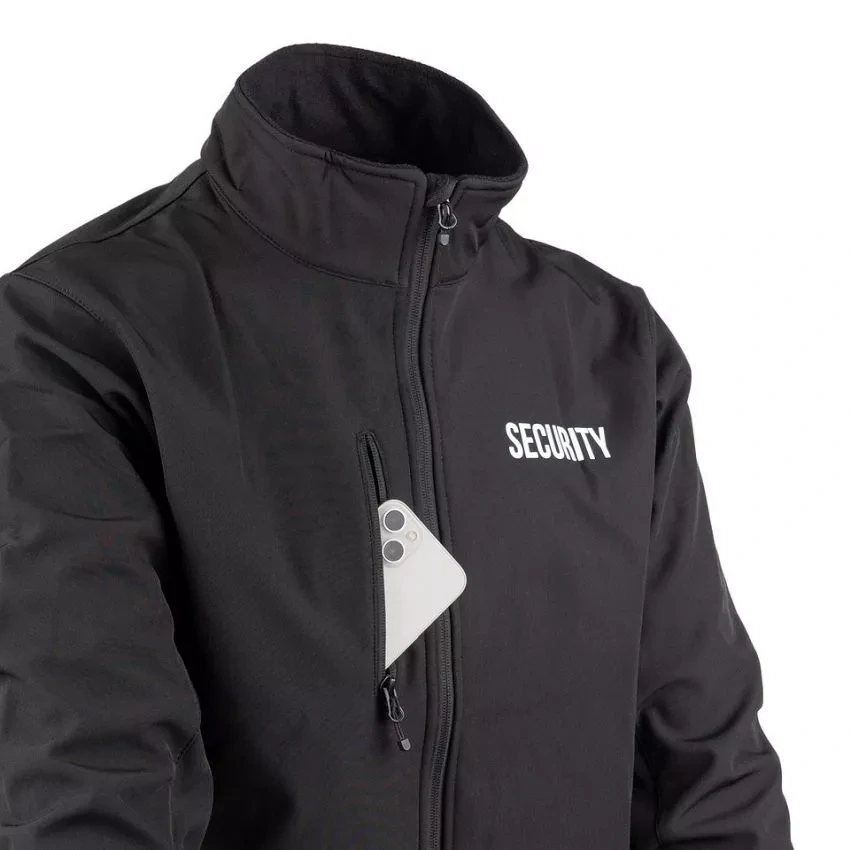 Bunda softshell nápis SECURITY černá