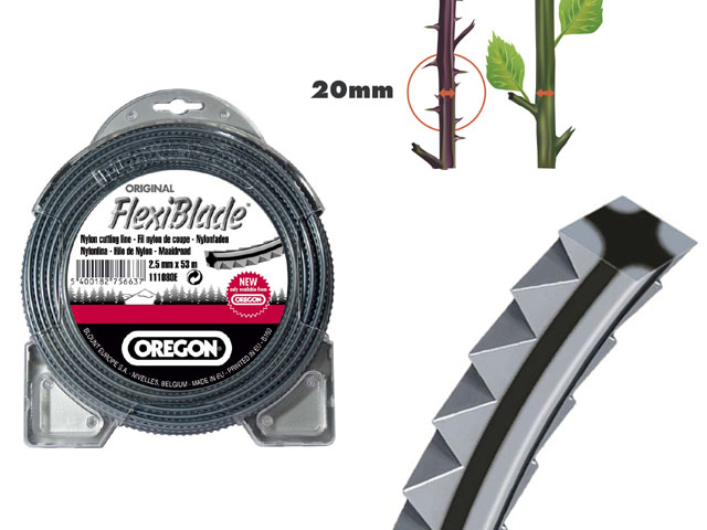 Žací struna Oregon Flexiblade, zubatá, 2,5 mm x 281 m (111086E)