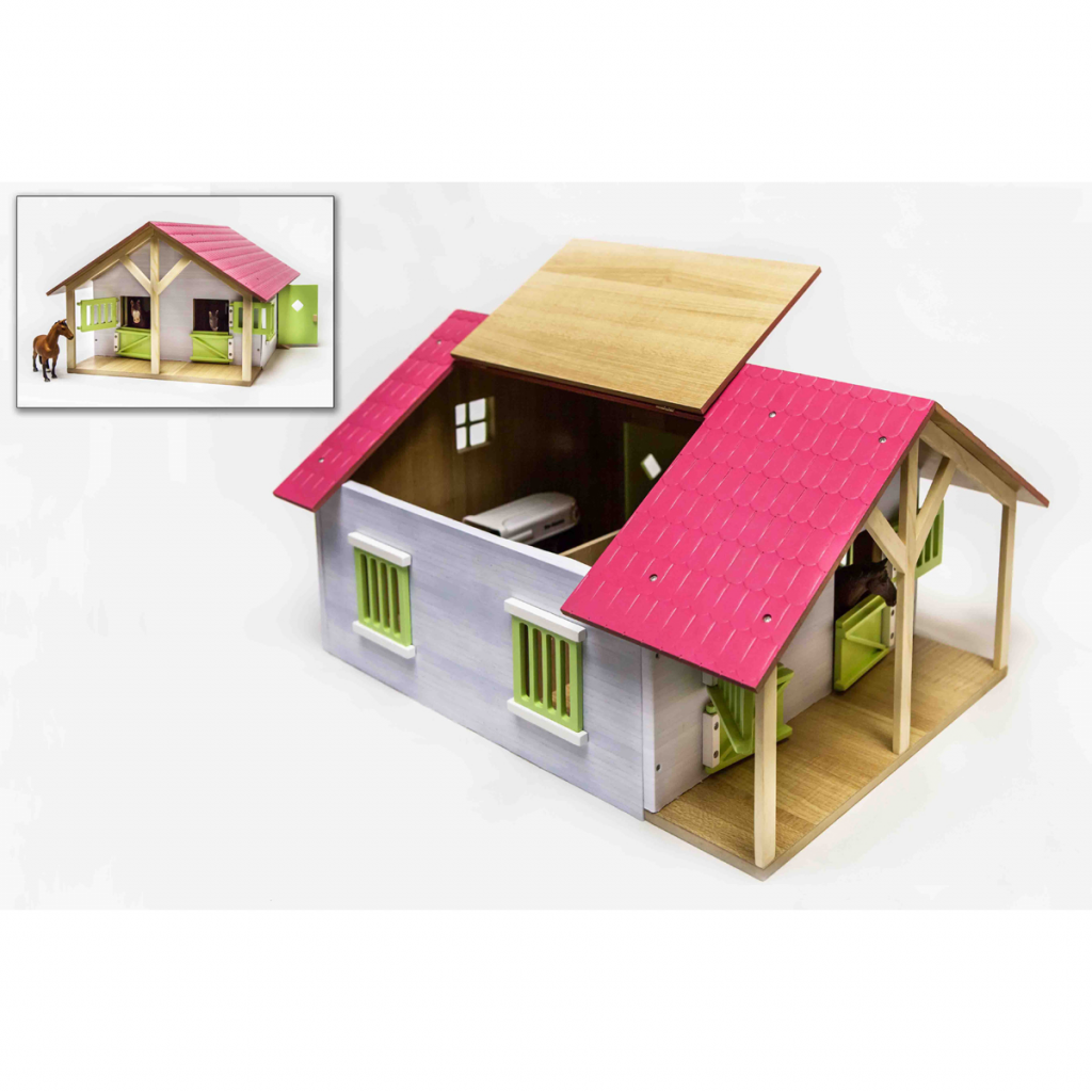 Stáj pro koně se 2 boxy 1:24, 51x40.5x27.5 cm (610168)