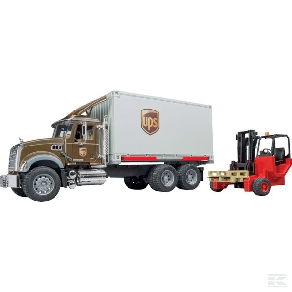 Mack Granite UPS nákladní vůz s VZV Bruder 02828