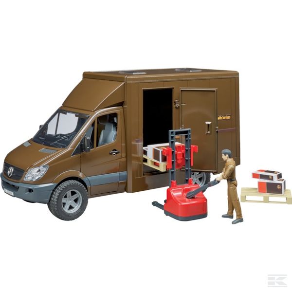 MB Sprinter UPS s ručním zvedacím vozíkem Bruder 02538