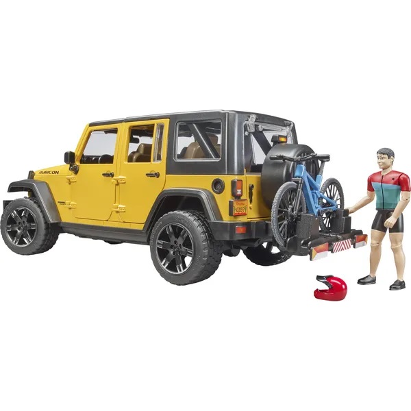 Jeep Wrangler s cyklistou a horským kolem Bruder 02543