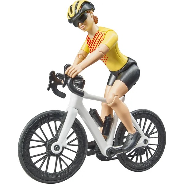 Sportovní automobil s cyklistou a horským kolem Bruder 03485