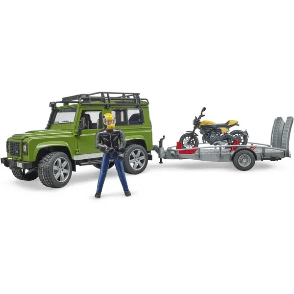 Land Rover s přívěsem a Ducati a řidičem Bruder 02589