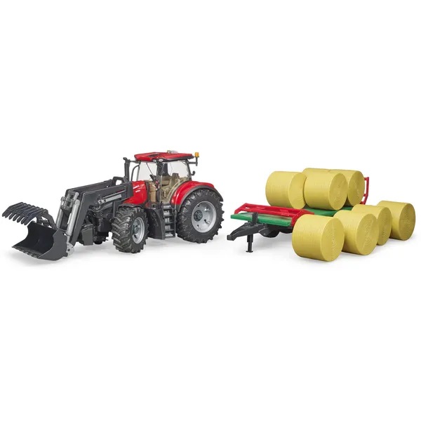 Case IH Optum 300 CVX nakladač a přívěs - Bruder 03198