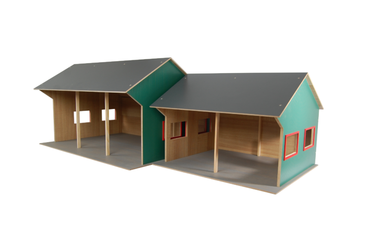 Garáž pro 2 traktory Bruder 1:16, 44x53x37cm (610263)