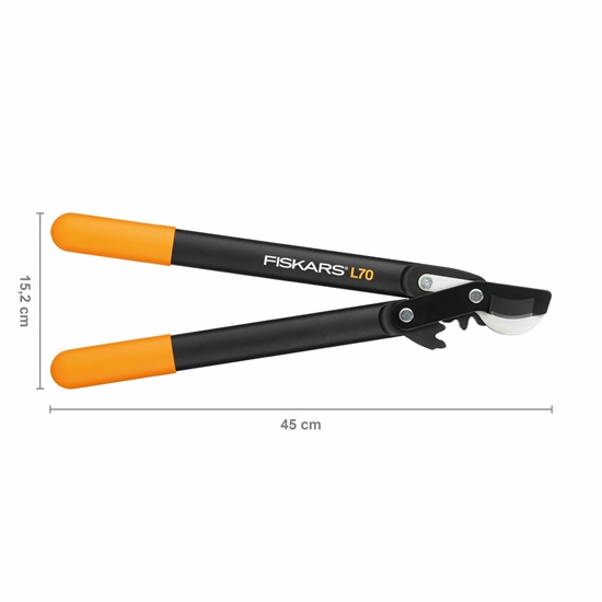 Nůžky na silné větve Fiskars PowerGear™ dvoučepelové, převodové, nůžková hlava (S) L70 (1002104)