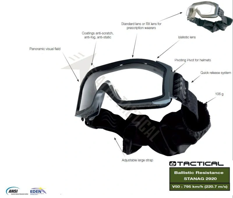 Balistické brýle X1000 BOLLÉ Olivové