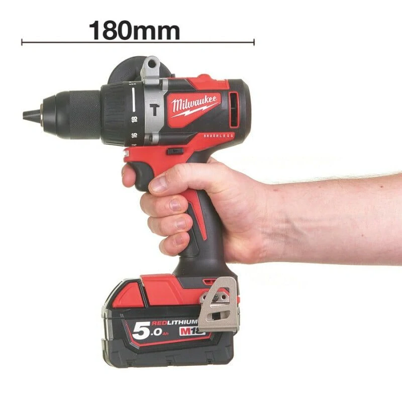 Milwaukee M18 BLPD2-502X aku příklepová vrtačka 82 Nm, 2× 5,0 Ah