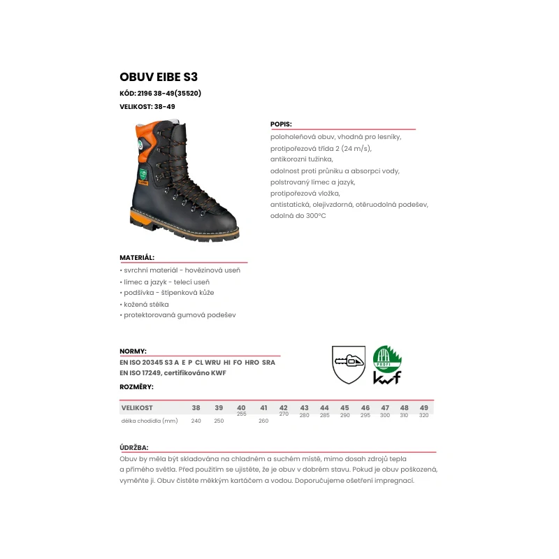 Protipořezová obuv Feldtmann EIBE S3 (PRA-2196) 47