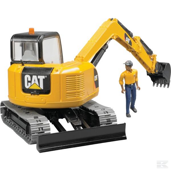 Pásový minibagr Caterpillar s figurkou stavebního dělníka Bruder 02466