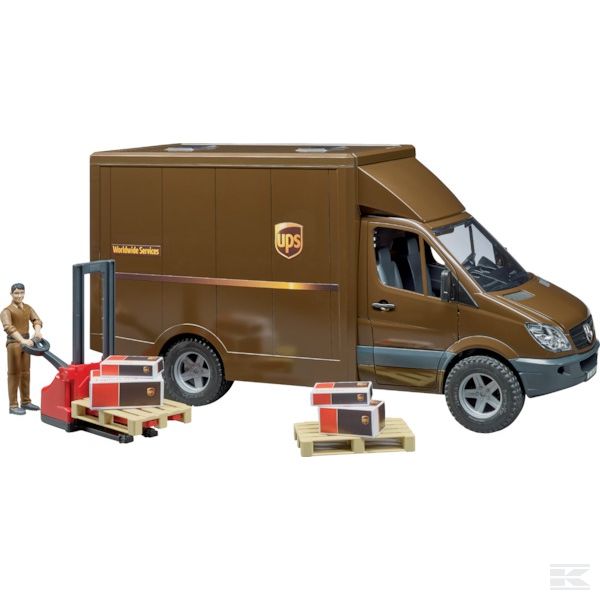 MB Sprinter UPS s ručním zvedacím vozíkem Bruder 02538