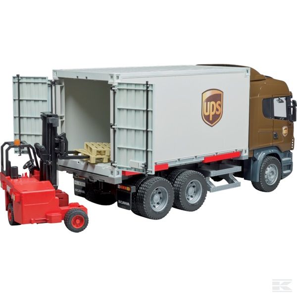 Scania UPS nákladní vůz s VZV Bruder 03581
