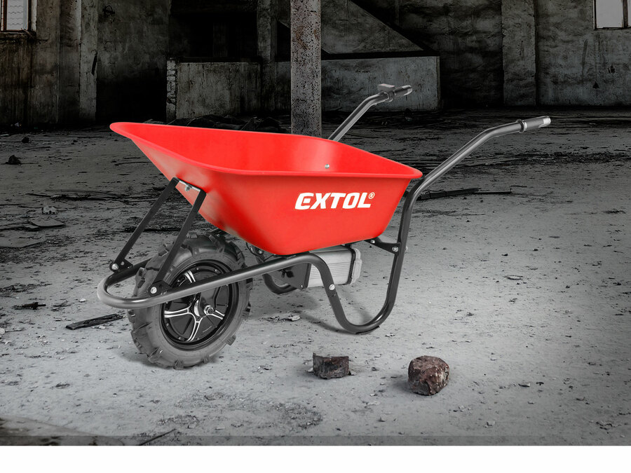 Kolečko aku Extol, 150kg, 80l, 40V Li-ion, 6000mAh