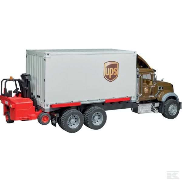 Mack Granite UPS nákladní vůz s VZV Bruder 02828