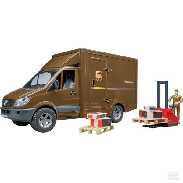 MB Sprinter UPS s ručním zvedacím vozíkem Bruder 02538