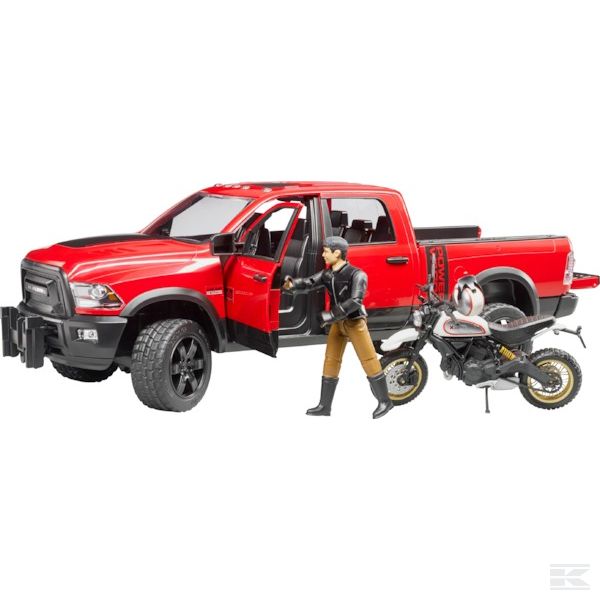 Terénní vůz Ram 2500 s motorkou Bruder 02502