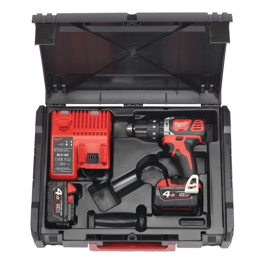 Milwaukee M18 BPD-402C aku příklepová vrtačka 2x 4,0 Ah