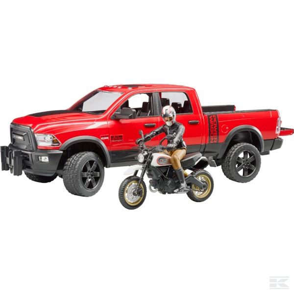 Terénní vůz Ram 2500 s motorkou Bruder 02502