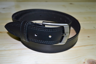 Dvojitě prošívaný kožený pásek 135 cm, šíře 40 mm