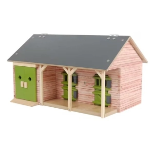 Stáj se 2 boxy pro koně a garáží, 1:32 34x22x19cm Kids Globe (610249)