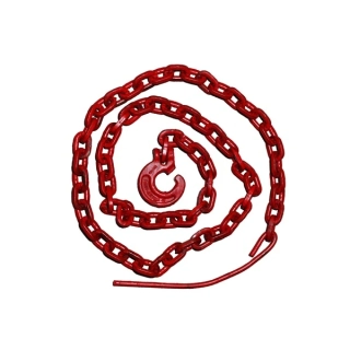 Řetězový úvazek červený G80 7 mm/ 2,5 m, s jehlou (IT-3000724)