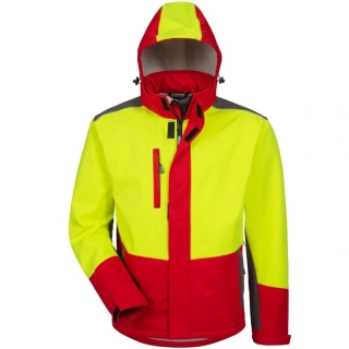 Lesnická softshellová bunda SCHLEHE červeno-žlutá (PRA-38711)