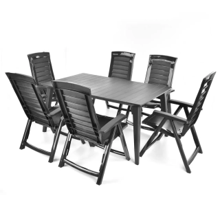 Zahradní nábytek HECHT JARDIN GRAPHITE 6 – plastový set